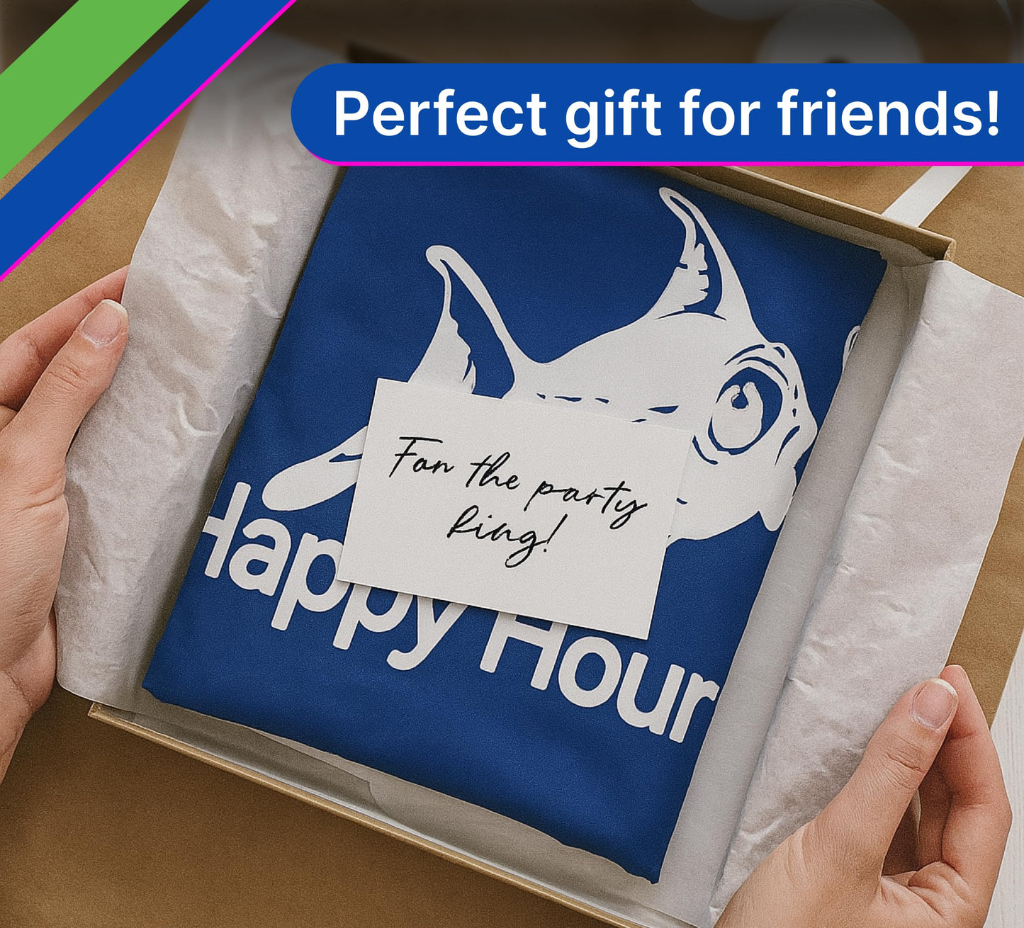 12x18 Inch Fly Polyester Flag with 2 Brass Grommets Blue Happy Hour Royal Fish Sign Boat Accessories also for Indoor Outdoor, Lawn and Garden Decor Drinking Funny Single Sided Flags Cocktail Banners