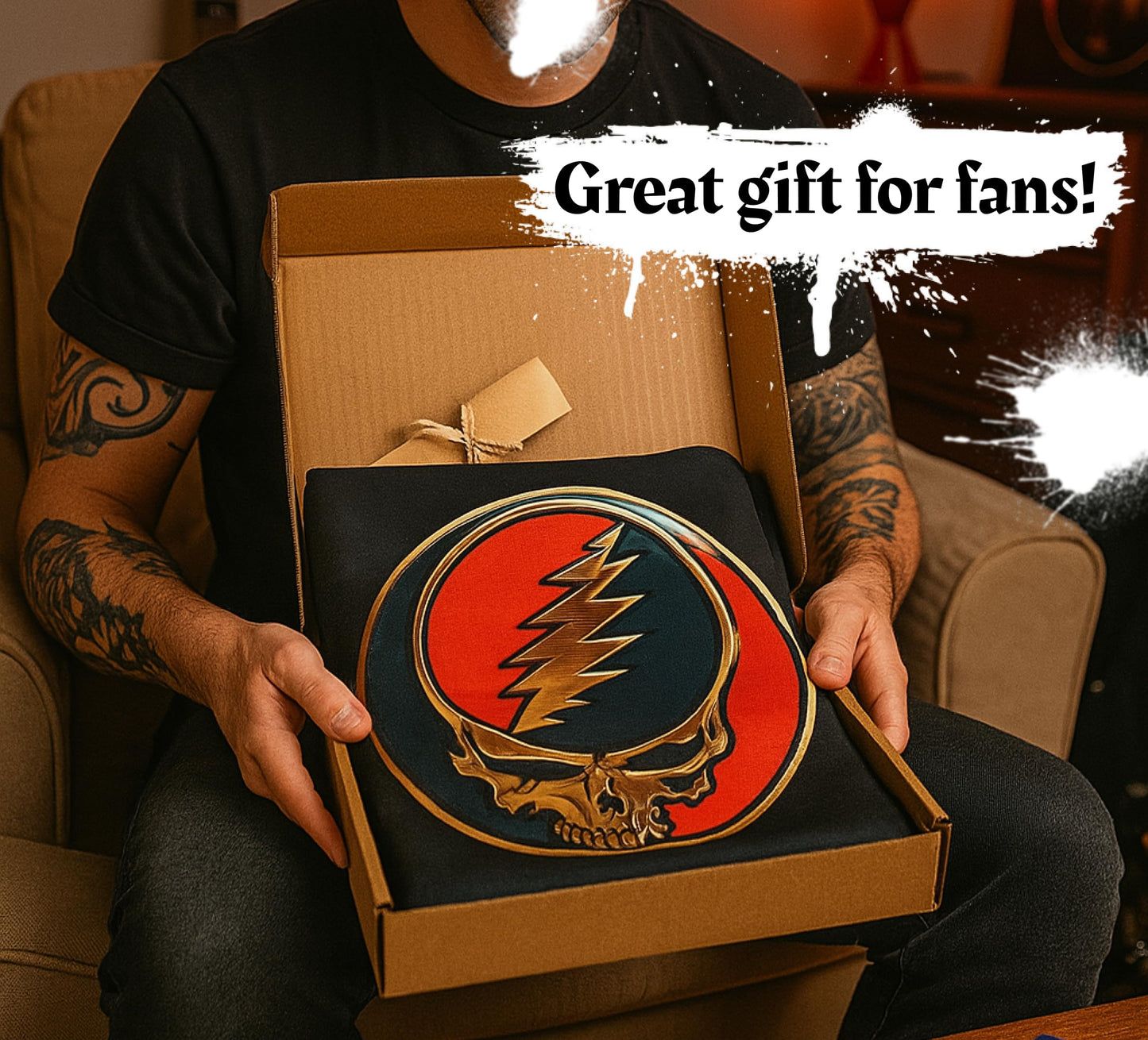 3×5 ft Dancing Bears Skull Music Banner, Black Design