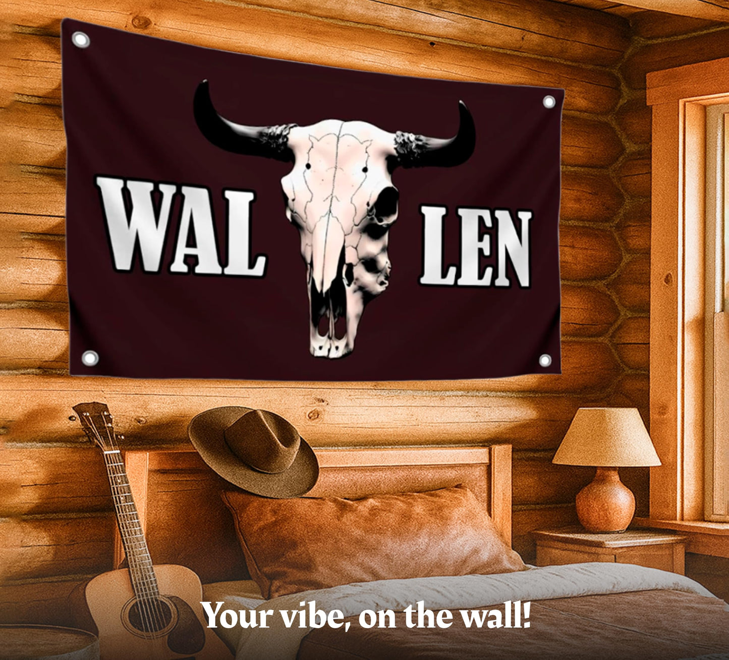 3x5 Ft American Singer Polyester Flag with Four Brass Grommets - Aesthetic Album Covers Wall Music Posters for Bedroom - Bull Skull Tapestry Funny Meme Garage for Men - Western Banner for Yard Party