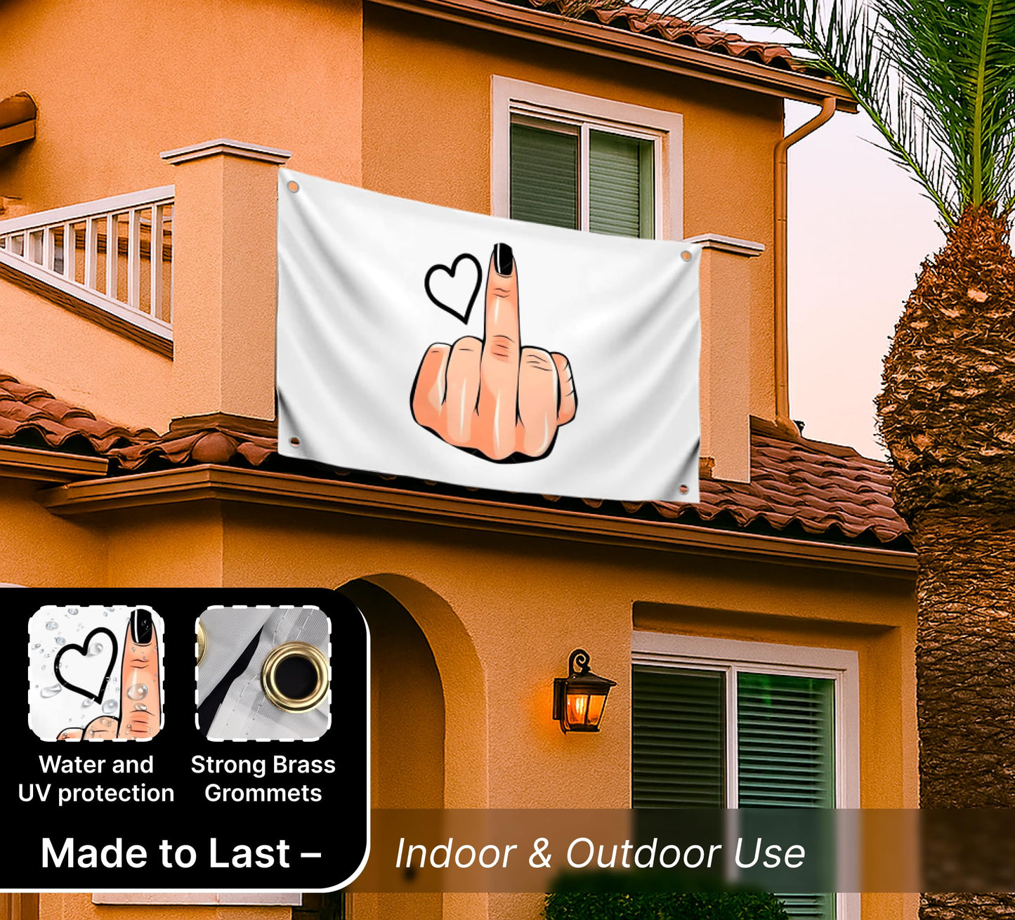 3х5 Ft Сool Brutal Polyester Flag with Four Brass Grommets - Provocative Banner with Sarcastic Undertone - Flags with Bright Social Statement for Home - Unconventional Solution for Decor your Property