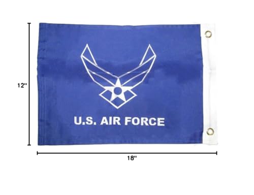 12x18 Embroidered U.S. Air Force Wings Double Sided 2ply 220D Nylon 12"x18" Fade Resistant Double Stitched Premium Penant House Banner Grommets