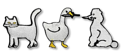 Set of 2 Talk to Me Goose and Viking Berserker Rune Logo Patch - Funny Tactical Military Morale Embroidered Patch Hook Fastener Backing Black Background