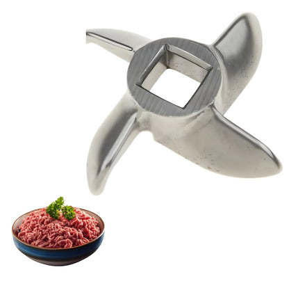 Stainless Steel Silver Meat Grinder Blade #8 – Knife Cutter Replacement for Grinders – Food Chopper Machine Parts – Mincer Cutting Plate Spare Part