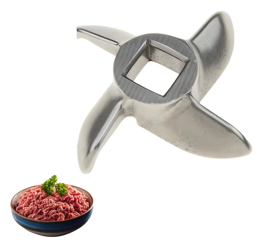 Stainless Steel Silver Meat Grinder Blade #8 – Knife Cutter Replacement for Grinders – Food Chopper Machine Parts – Mincer Cutting Plate Spare Part