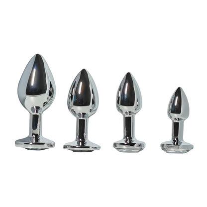 Set of 4 Anal Plug Beginner - Anal Butt Plug Sex Toys with Crystal Diamond - Anal Plugs Sex Toy Training Kit - Butt Sex Adult Toy for G Spot Beginner