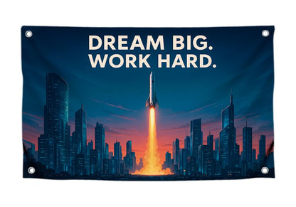 3x5 Feet Motivational Flag Rocket with Quote