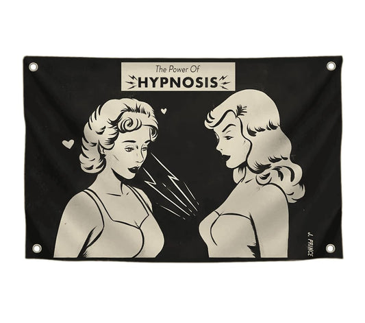 3х5 Ft Humorous Polyester Flag "The Power of Hypnosis" with Four Brass Grommets - Positive Poster for Men and Women - Parts of your Interior for Any Atmosphere and Place - Decor for Room Office Study