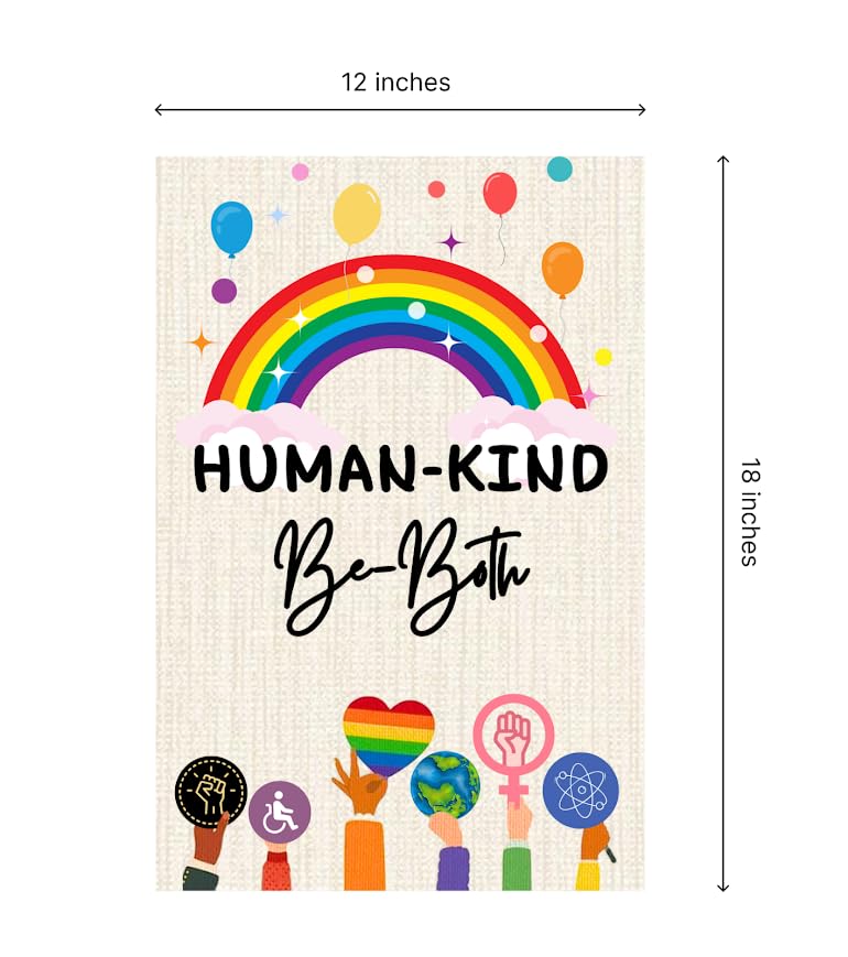 12x18 Inches Human Kind Be Both Polyester Flags - Double Sided Welcome Garden Flag Yard Outdoor Farmhouse Decorations - Be Kind Flag Gift for Families Friends - Indigenous People Garden Flag for Yard