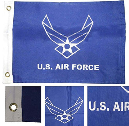 12x18 Embroidered U.S. Air Force Wings Double Sided 2ply 220D Nylon 12"x18" Fade Resistant Double Stitched Premium Penant House Banner Grommets