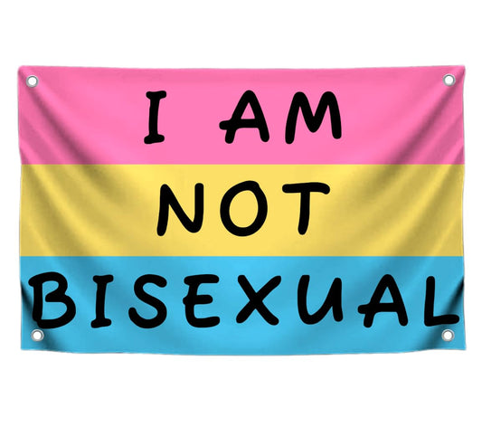 3x5 Feet Tapestry Flag I Am Not Bisexual with Four Brass Grommets - Polyester LGBT Banners Can Be Used Indoor or Outdoor - Multicolor Banner for Decor Student Bedroom - Banner Room Decor for Ofiice