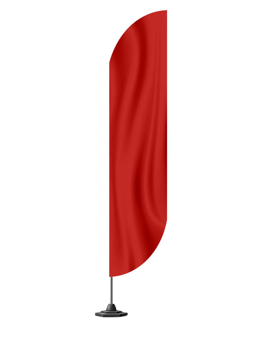12x2.5 Feet Tall Feather Flags Solid Red Colored - Single Sided Tall Advertising Flag for Outdoor Garden - Advertising Feather Flags with Polyester for Businesses and Stores - Flagpole is Not Included
