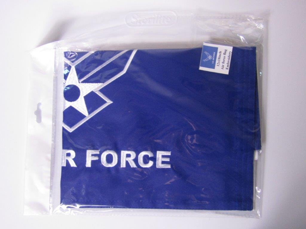 12x18 Embroidered U.S. Air Force Wings Double Sided 2ply 220D Nylon 12"x18" Fade Resistant Double Stitched Premium Penant House Banner Grommets