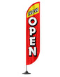 12x2.5 Feet Tall Feather Flags "Now Open" - Single Sided Feathers Banners Open Themed - Advertising Flags with Polyester - Organization Tall Welcome Flag - Flagpole is Not Included