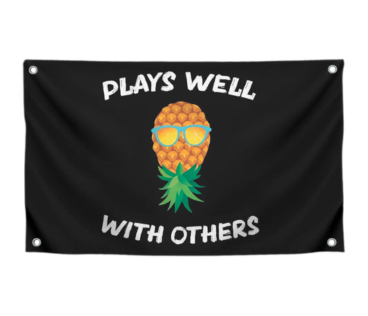 3x5 Pineapple Garden Polyester Flag with 4 Brass Grommets - Pineapple Street and Inspirational Wall Decor - Matches well with Other Pineapples Flags - Funny Indoor Banner for Guys and Girls