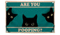 3x5 Feet Black Cats Funny Single Sided Flag "Are You Pooping" with Four Brass Grommets - Funny Black Cat Meme Wall Decorations for Badroom - Polyester Cool Ridiculous Cats Outdoor or Indoor Flag