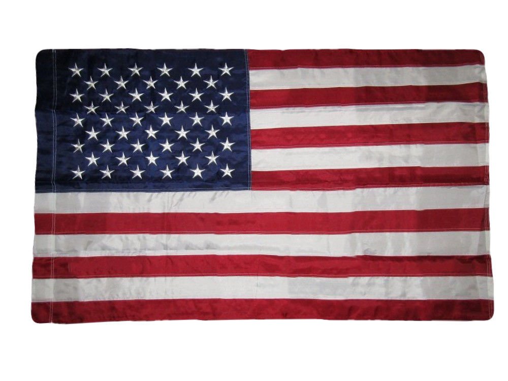 AES 3x5 Embroidered USA American Pole Sleeve Nylon Flag 3'x5' (Made in USA) Fade Resistant Double Stitched Premium Quality