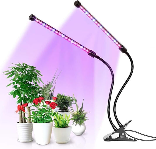 Black Grow Light for Plants Light with Timer - Auto Turn On and 5 Levels Brightness with 360 Degree Adjustable for Indoor Plants or Succulents - Plant Growing Lamp for Office or Home
