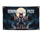 3x5 Feet Motivation Wolf Flag "Dominate The Pack" with Four Brass Grommets - Inspirational Banner with Cool Motivation - Motivational Gym Banner for Wall Decoration - Polyester Decor for Gym