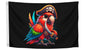 3x5 Ft Pirate Parrot Polyester Flag with 2 Grommets - Garden Yard Porch Patio Banner for Decor - Pirate Parrot Single Sided Flag or Black Boat Flags or Banners Man Cave Parrot - Outside Pirate Banner