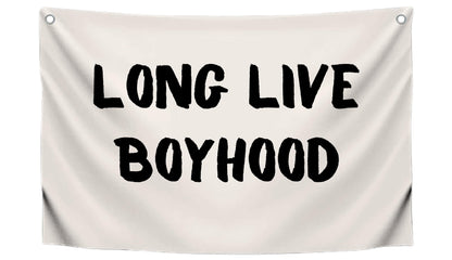 20x30 Inches Single Sided Flags with Long Live Boyhood - Nursery Polyester Decor for Boys and Toddler Room with 2 Grommets - Decor for Boys Wall - Playrooms Banner for Toddler or Play Room Essentials