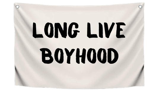 20x30 Inches Single Sided Flags with Long Live Boyhood - Nursery Polyester Decor for Boys and Toddler Room with 2 Grommets - Decor for Boys Wall - Playrooms Banner for Toddler or Play Room Essentials