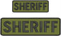 PLESIU KCHEX Sheriff Embroidery Patch 3X8 and 2X6 INCHES Hook OD Green