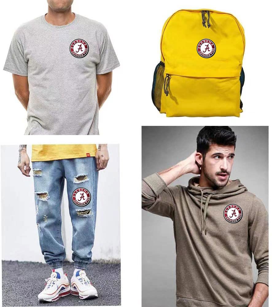 5Pcs Iron On Sew On Patch for Alabama Crimson Tide Embroidered Decoration Patches for Jeans Jacket Clothing Handbag Shoes Caps (2.4'')