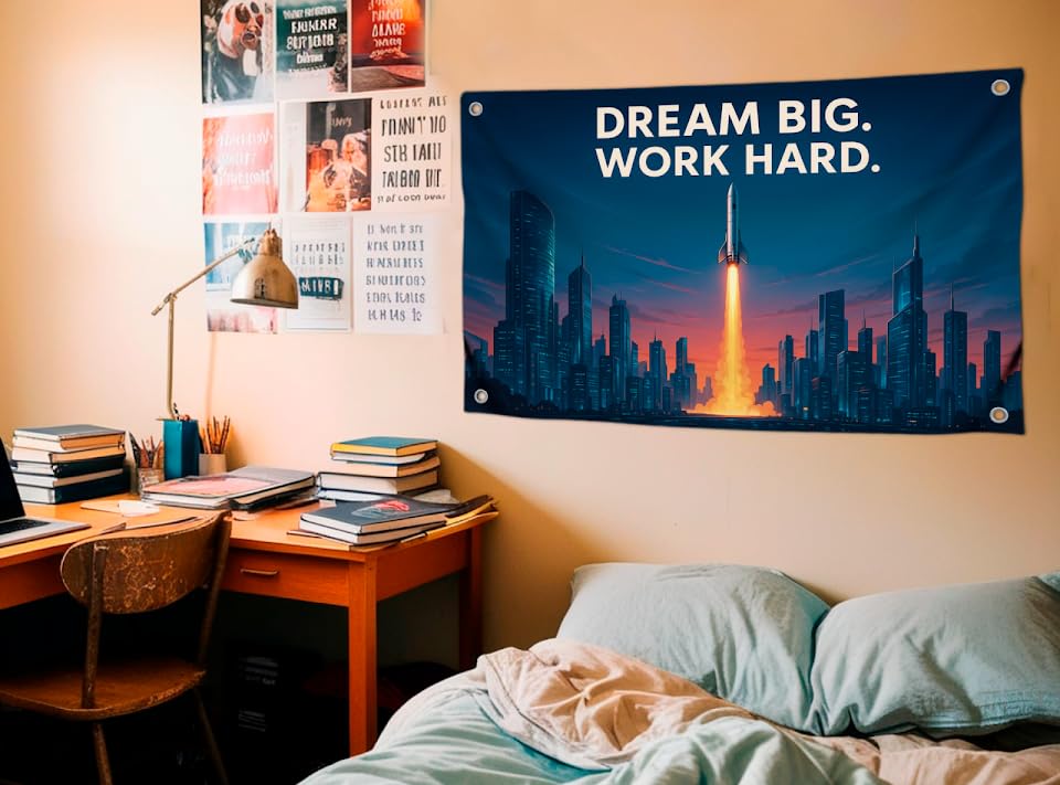 3x5 Feet Motivational Flag Rocket with Quote