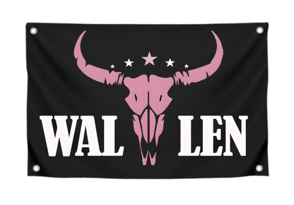 3x5 Ft American Music Polyester Flag with 4 Grommets - Western Pink Bull Skull Single Sided Banners - Man Cave Wall Flag for College Dorm Room - Funny