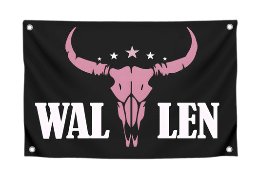 3x5 Ft American Music Polyester Flag with 4 Grommets - Western Pink Bull Skull Single Sided Banners - Man Cave Wall Flag for College Dorm Room - Funny