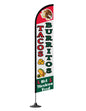 12x2.5 Feet Tall Feather Flags "Tacos & Burritos" - Advertising Replacement Feather Banner - Single Sided Feathers Banners Food Themed - Feathers Flags in Polyester - Flagpole is Not Included