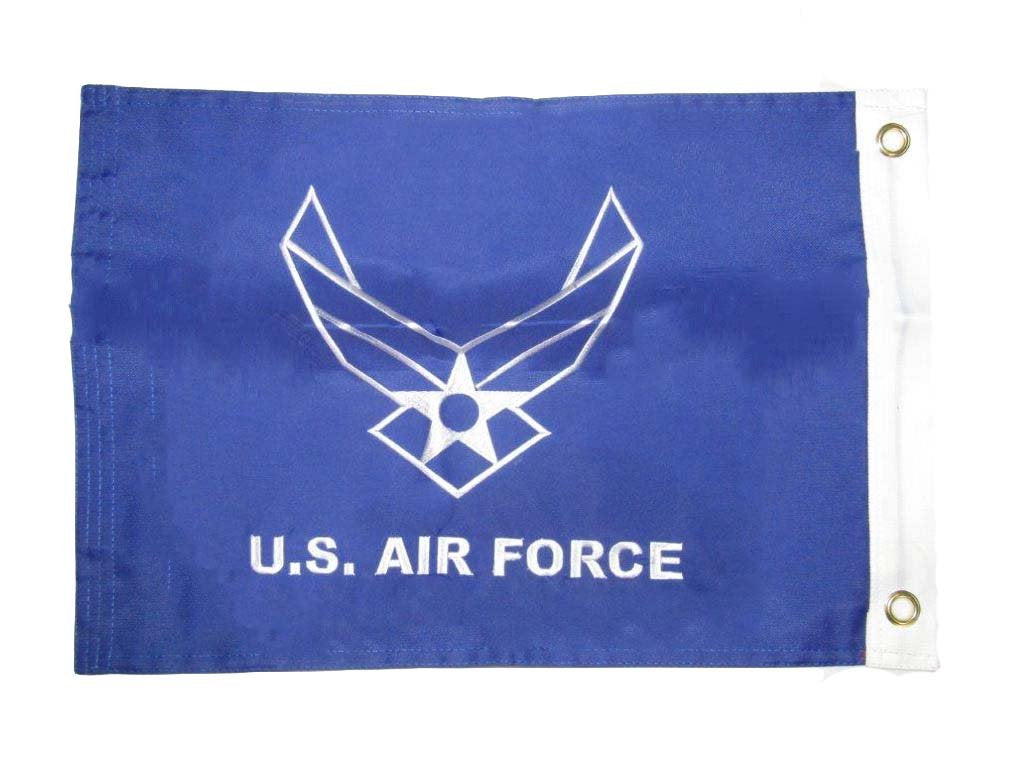 12x18 Embroidered U.S. Air Force Wings Double Sided 2ply 220D Nylon 12"x18" Fade Resistant Double Stitched Premium Penant House Banner Grommets