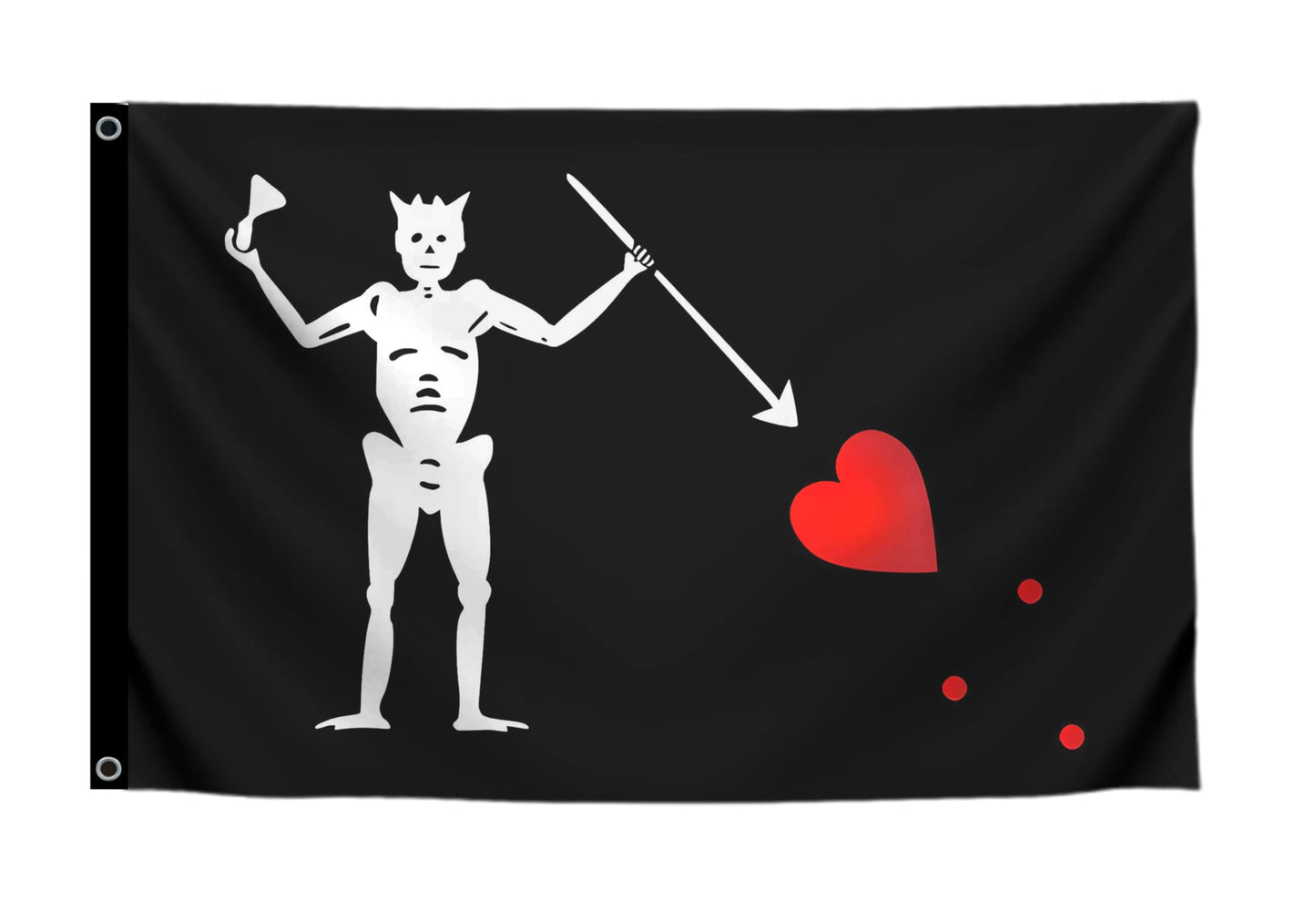 12x18 Inches Garden Flag Edward Teach "Blackbeard" with Two Brass Grommets - Single Sided Pirate Boat Flags - Polyester Black Cool Wall Flags for Decor College Dorm - Yard Flag Outdoor Pirate Arrow