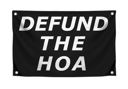 3x5 Feet Funny American Polyester Flag with 4 Brass Grommets - Defund The HOA - College Dorm Wall Decorative Flag - Homeowner Association Neighborhood Single Sided Flag - Funny Welcome Porch Banner