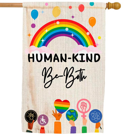 12x18 Inches Human Kind Be Both Polyester Flags - Double Sided Welcome Garden Flag Yard Outdoor Farmhouse Decorations - Be Kind Flag Gift for Families Friends - Indigenous People Garden Flag for Yard
