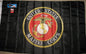 AES Black Marine Corps USMC Emblem Seal Nylon Flag Banner 3X5 Ft Double Sided