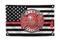 3x5 Feet Firefighter Polyester Flag with 4 Brass Grommets - Fire Department Thin Red Line American Single Sided Flag - Cross Firefighters Flags - Fire Rescue Banners for Outdoor or Indoor