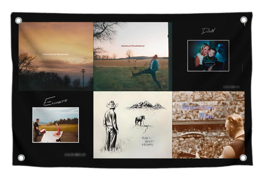 3×5 ft Banner Flag (90×150 cm) with Music Collage, Grommets