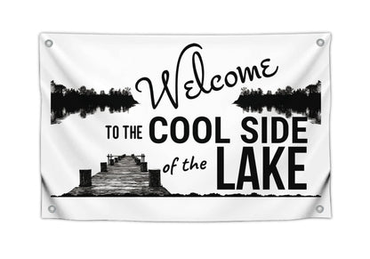 3x5 Feet Welcome to The Lake Polyester Flag with 4 Brass Grommets - Decorations House or Home Wall Flags for Indoor/Outdoor - Welcome Lake Funny Posters for Back Yard