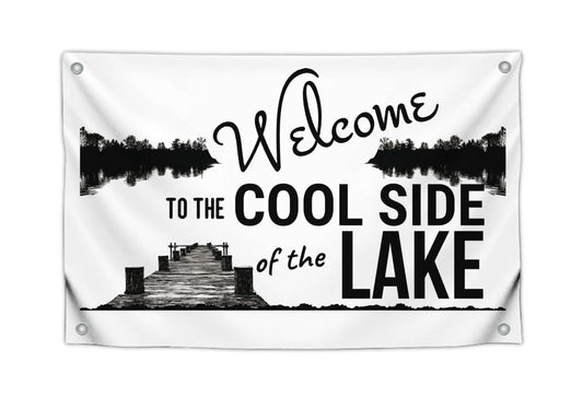 3x5 Feet Welcome to The Lake Polyester Flag with 4 Brass Grommets - Decorations House or Home Wall Flags for Indoor/Outdoor - Welcome Lake Funny Posters for Back Yard