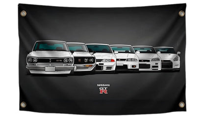 Car Flag 3×5 Feet Banner with 4 Brass Grommets - Car Poster Wall Single Sided Tapestry Outdoor or Indoor for Room Man and Guys - Cool Polyester Racing Flag Banner For Outside on Inside Home Decoration