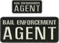 SMLTH Quality Embroidery Patch 4x10 & 2x5 Hook On Back Blk/Silver - Bail Enforcement Agent