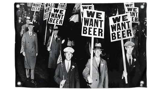 3x5 Feet Funny Polyester Flag "We Want Beer" with 4 Grommets - Vintage Wall Single Sided Banner Decoration for Home or Bar - Unique Funny Gift for Men - Tapestry Cool Wall Flags for Decor College Dorm