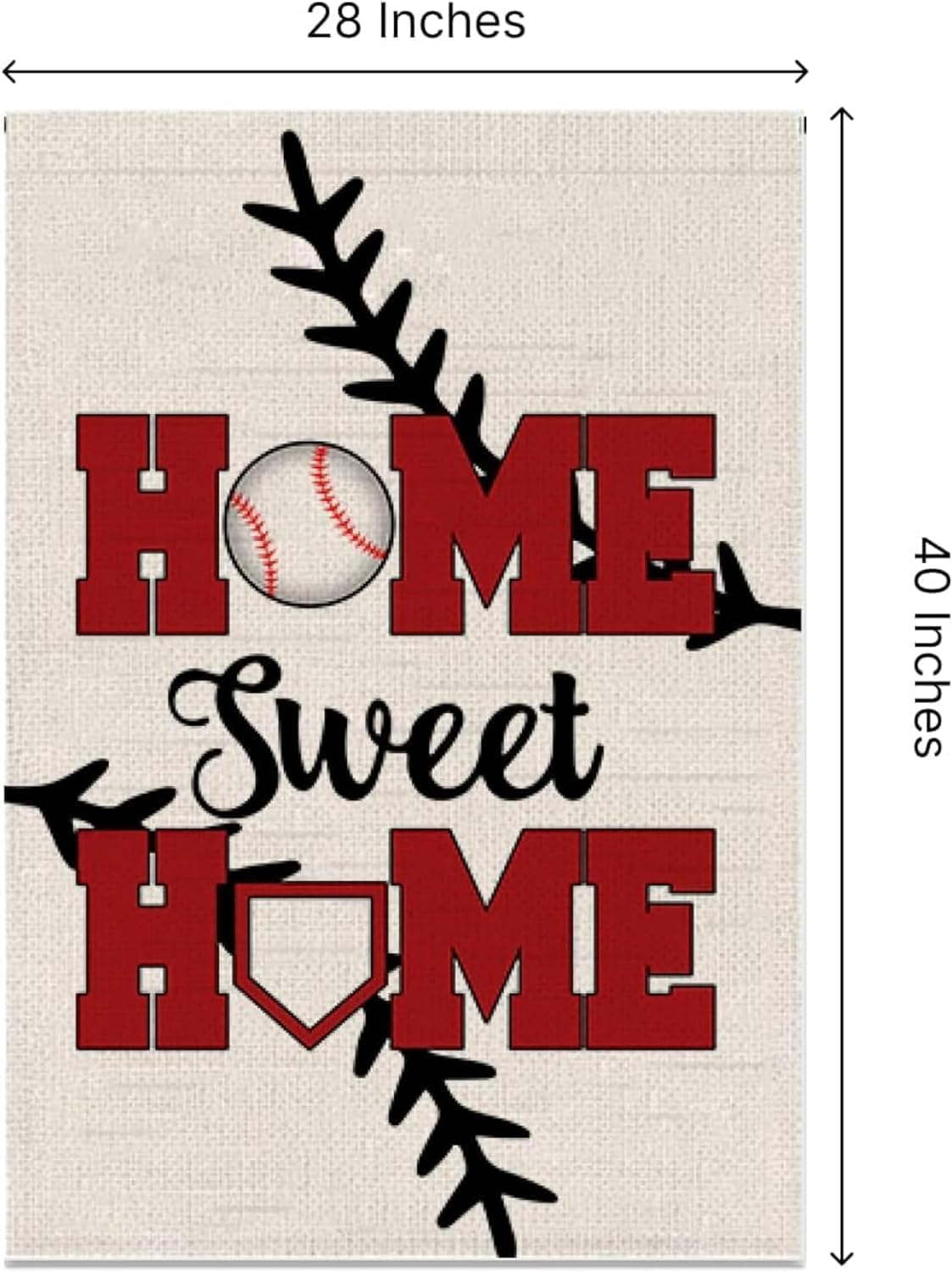 12x18 Inch Double Sided Summer and Spring Garden Flag - Baseball Home Sweet Home House Flag - Seasonal Large Outdoor Yard Flags of Burlap - Bat Ball Sport Flag Burlap Yard Outdoor Decorative