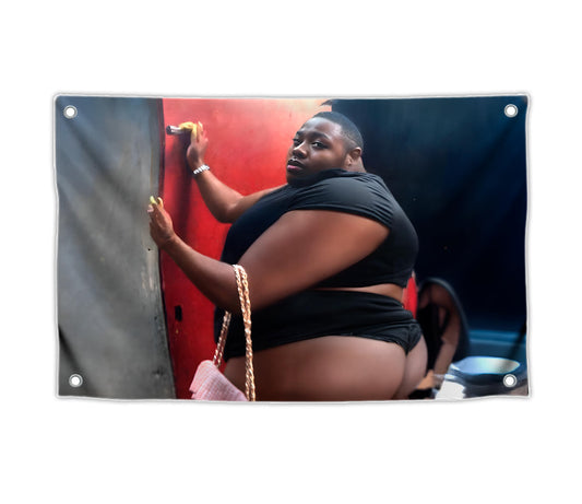 3x5 Feet Funny Black Man in Tight Underwear with Four Brass Grommets - Tapestry Funny Polyester Flag for College Party Indoor and Outdoor Decoration - Cool Meme Flags for Decor Boys Room