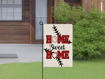 12x18 Inch Double Sided Summer and Spring Garden Flag - Baseball Home Sweet Home House Flag - Seasonal Large Outdoor Yard Flags of Burlap - Bat Ball Sport Flag Burlap Yard Outdoor Decorative