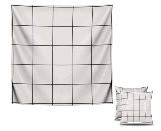 Set of 2 Decorative Throw Pillow Covers 18x18 Inches - Decorative Plaid Throw Pillow Covers Farmhouse Square in Linen - Modern Beige Pillow Case for Sofa Couch or Bed - Cushion Covers for House