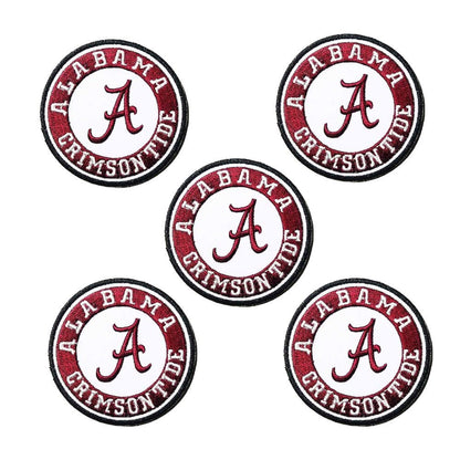 5Pcs Iron On Sew On Patch for Alabama Crimson Tide Embroidered Decoration Patches for Jeans Jacket Clothing Handbag Shoes Caps (2.4'')