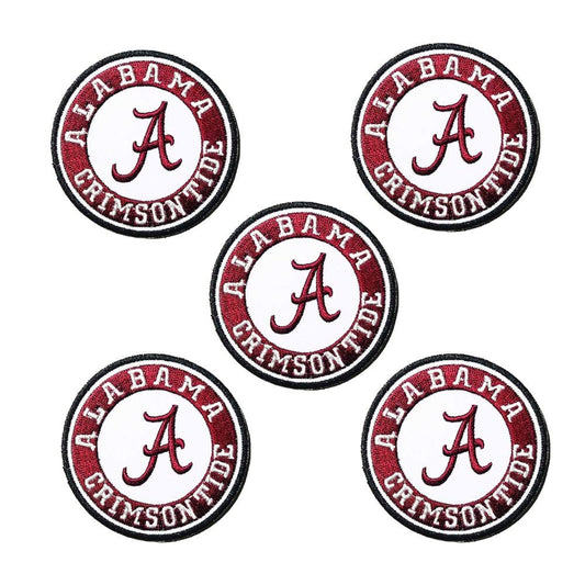 5Pcs Iron On Sew On Patch for Alabama Crimson Tide Embroidered Decoration Patches for Jeans Jacket Clothing Handbag Shoes Caps (2.4'')