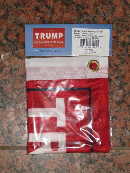 AES 12x18 President Trump Make America Great Red 2ply Double Sided 12"x18" Flag House Banner Brass Grommets Fade Resistant Double Stitched Premium Quality Polyester Nylon